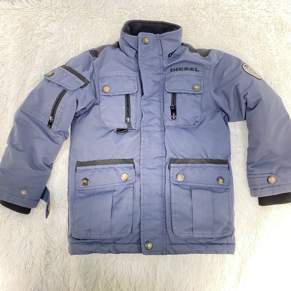 Diesel Gray Little Boys 5/6 Utility Full Zip Puffer Jacket